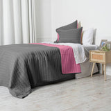 Quilt King Toledo Verde Musgo - Rosado Mashini