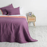 Quilt King Poliester Toledo Bicolor Morado - Coral