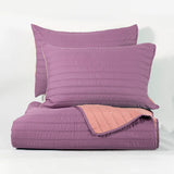 Quilt King Poliester Toledo Bicolor Morado - Coral