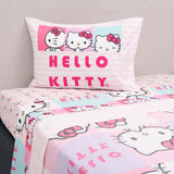 Juego de Sabanas Infantiles Microfibra 1,5 Plazas Hello Kitty Caritas