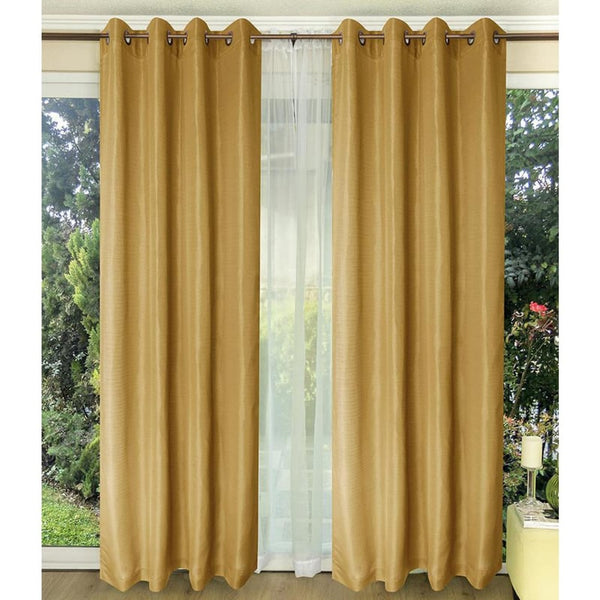 Combo Cortinas Rústico Tábatha Argollas 8 Piezas